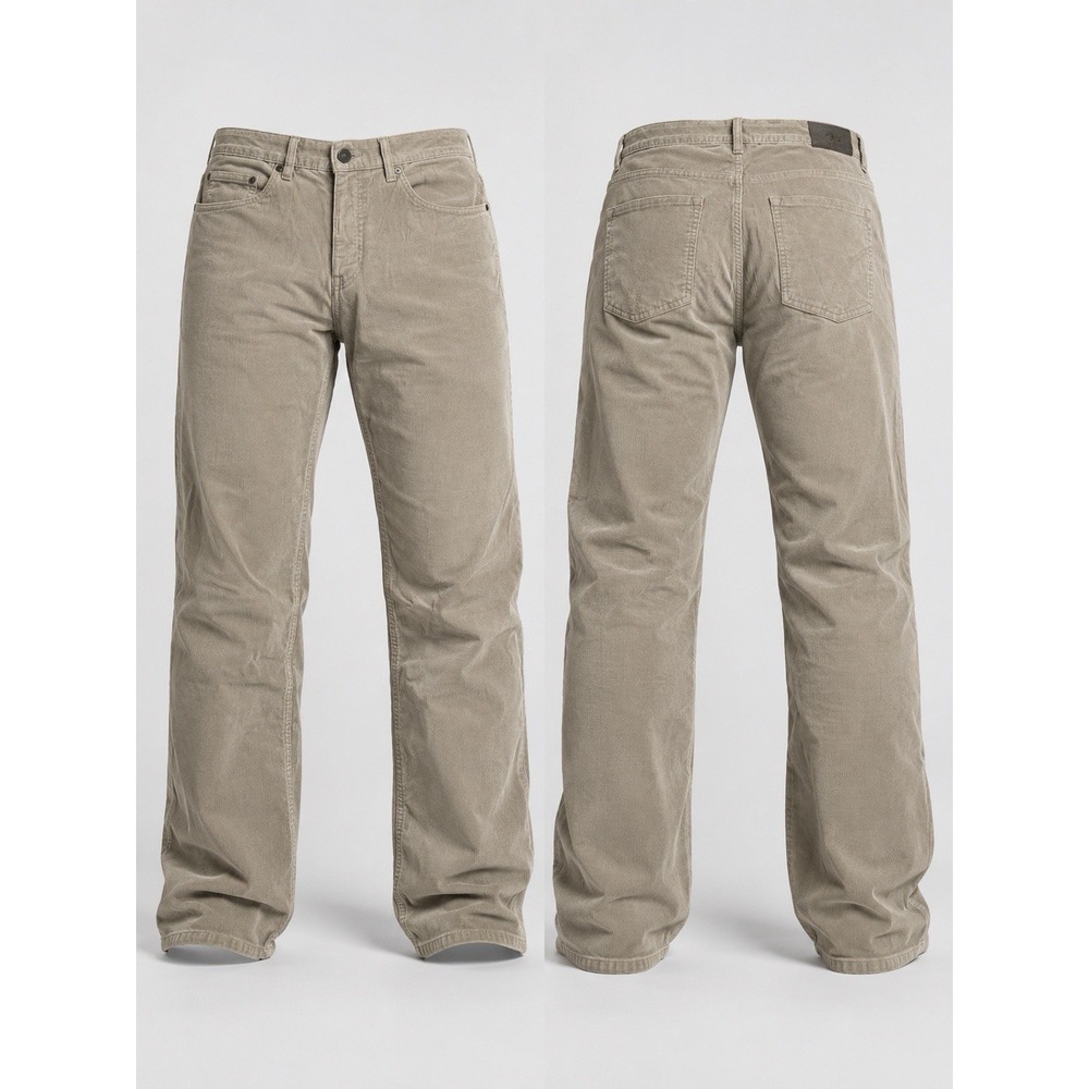 Calvin Klein Corduroy Pants MENS 34 TAN SLIM Fit Straight Leg Pockets PREPPY